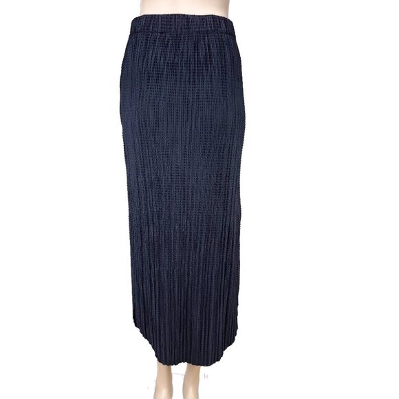ANTHRO SABINA MUSAYE Odelle Pencil Sailor Chic Textured Navy Blue Midi Skirt‎ S - Picture 4 of 10